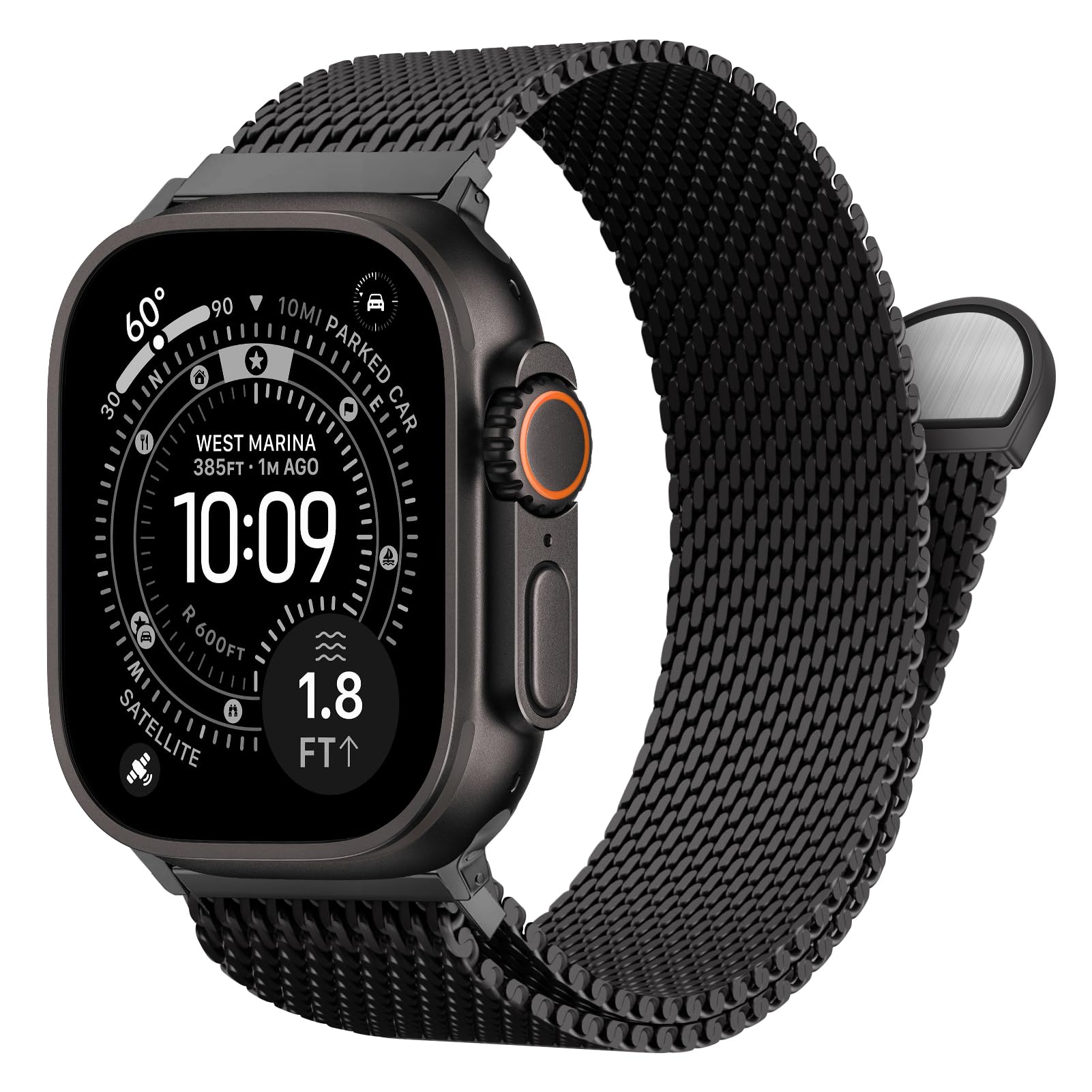 Mesh Coil Strip - Pulseira de metal grossa para apple